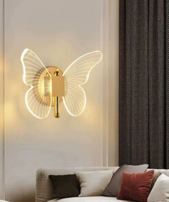 Butterfly LED Wall Lamp Interior Modern Metal Acrylic 110V-220V Wired Wall Lamp Tricolor Adjustment Bedside Wall Light Sconces